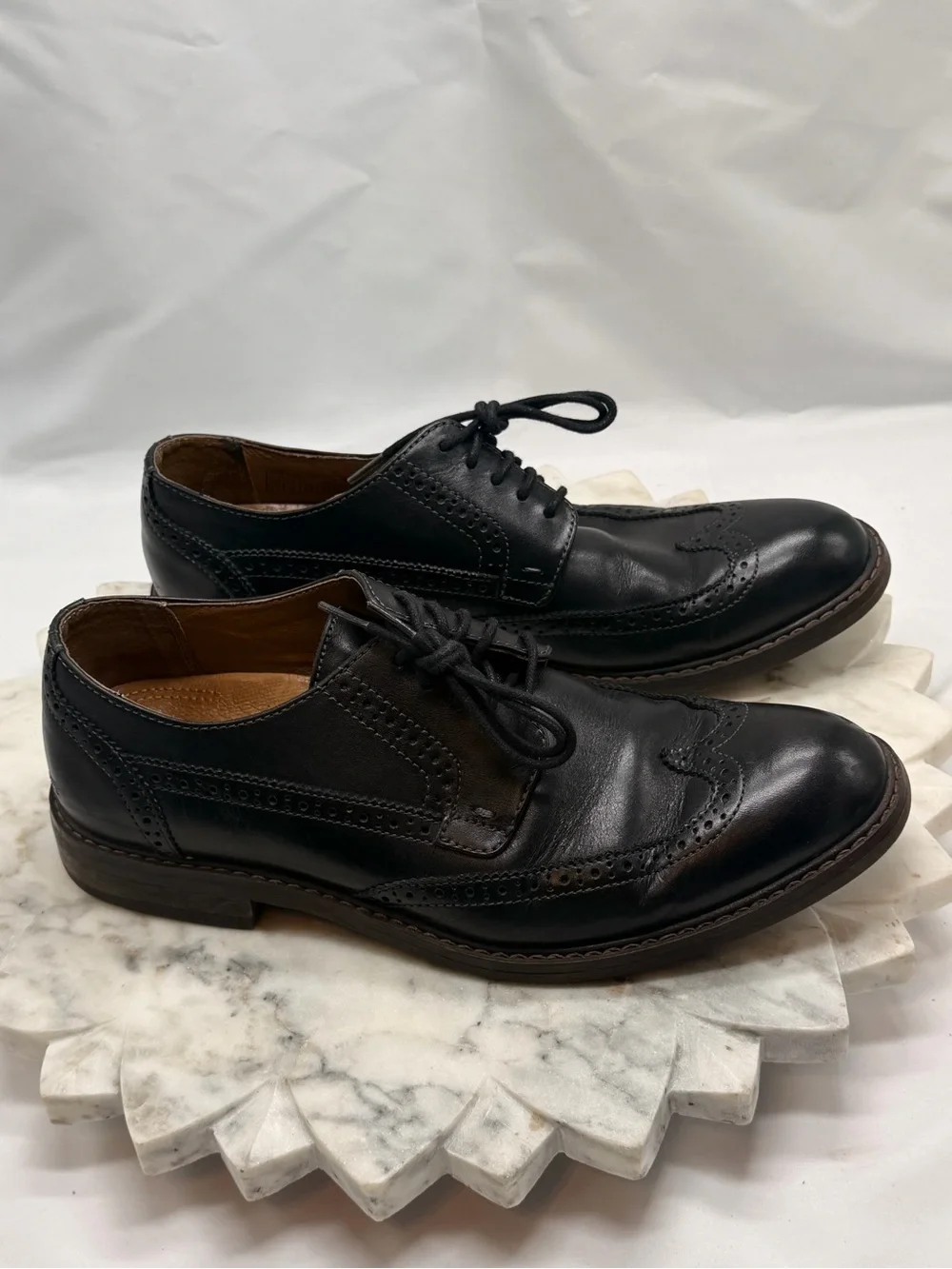Vionic Bruno Black Leather Wingtip Oxford Dress Shoes Mens Size 10 US 43 EU